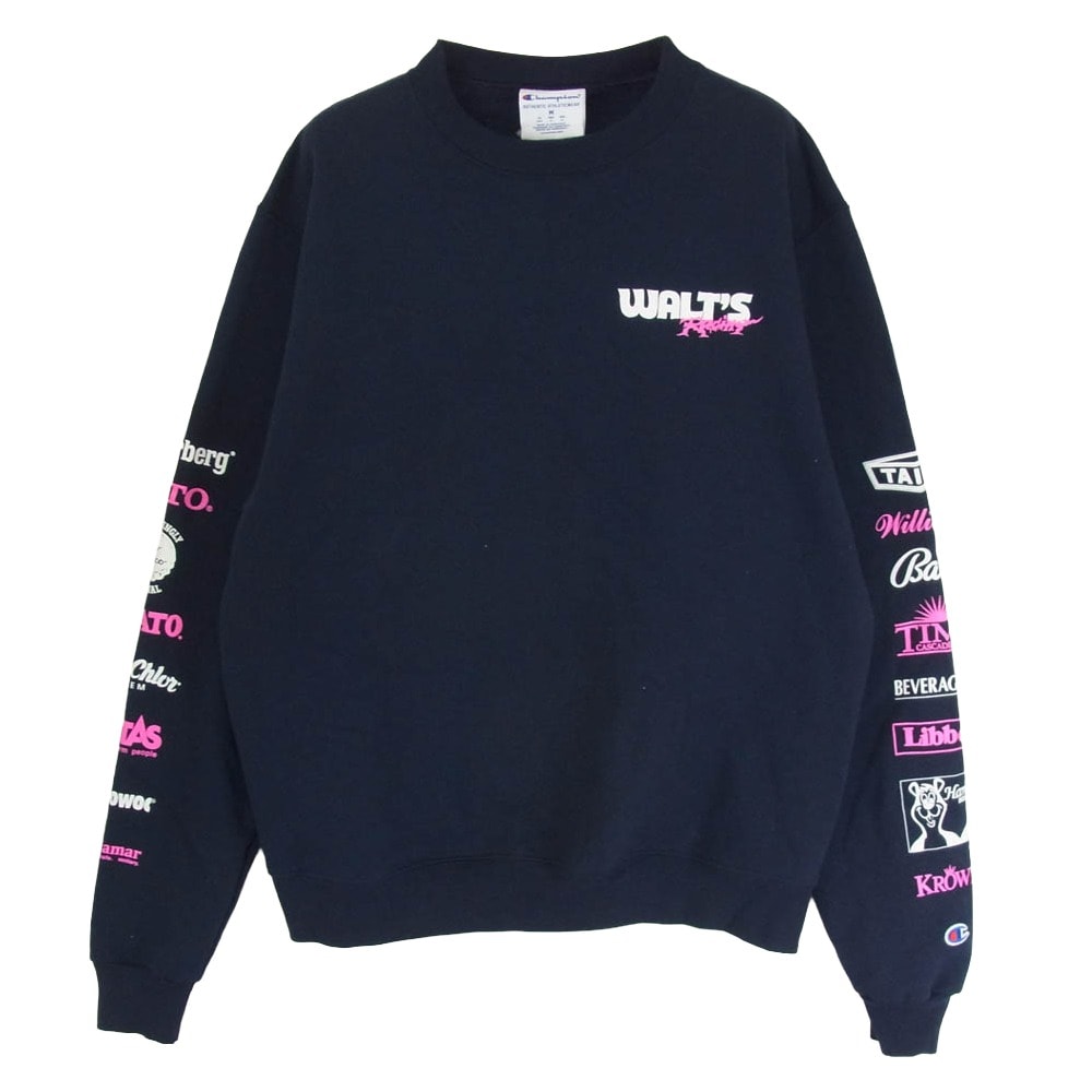 Champion チャンピオン スウェット WALT’S BAR RACING ワルツ バー レーシング スウェット ネイビー系 M【中古】