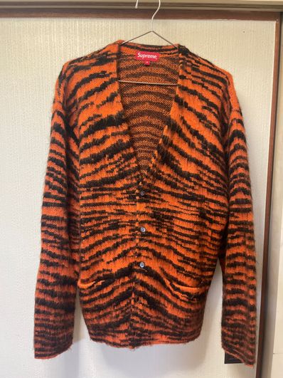Supreme Brushed Mohair Cardigan "Tiger Stripe"
