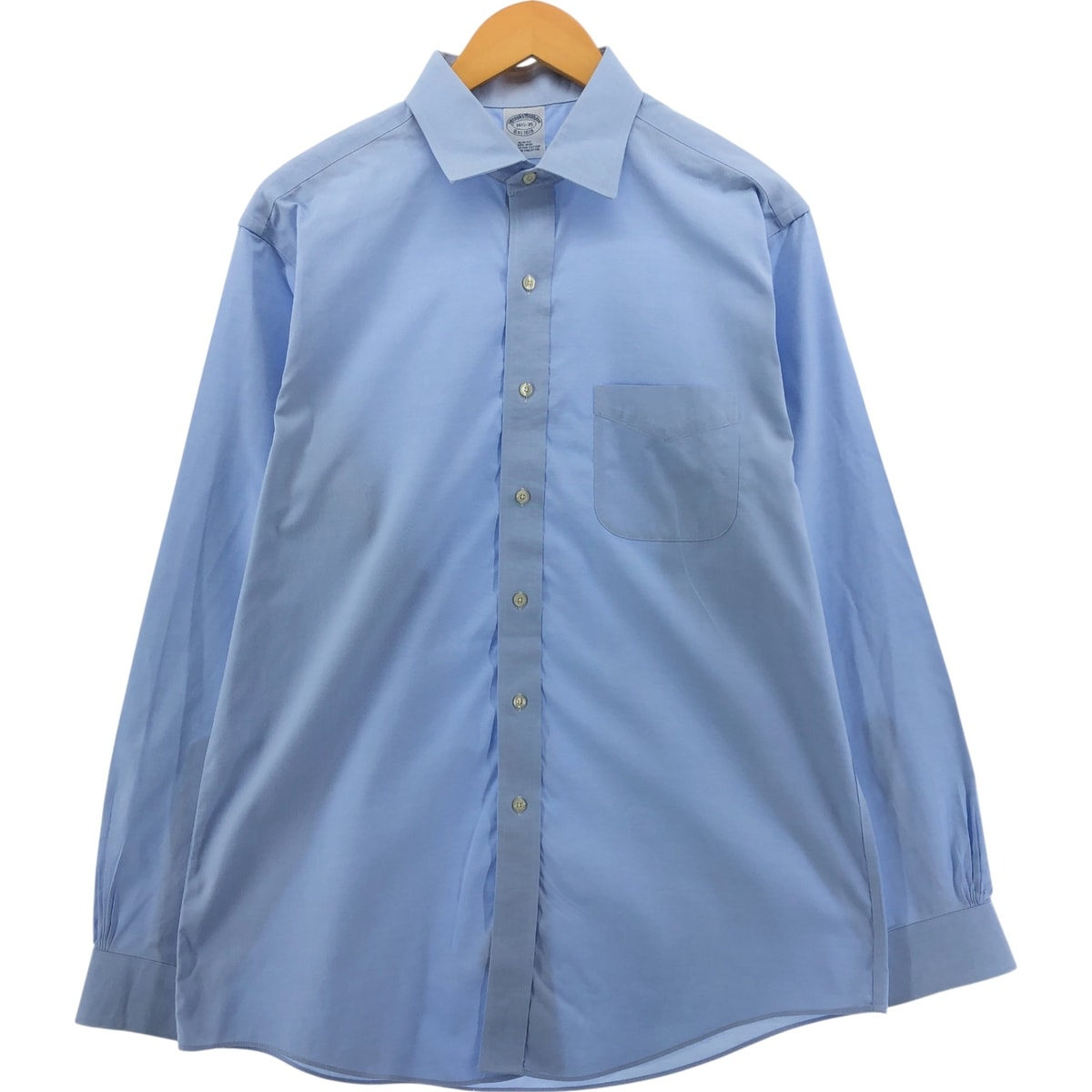 古着 ブルックスブラザーズ Brooks Brothers Est.1818 ワイドカラー 長袖 コットンシャツ メンズL相当/eaa541702