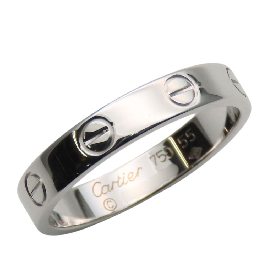 【中古】 カルティエ リング・指輪 ミニラブリング 55 K18WG 約4.1g ホワイトゴールド ジュエリー 定番 人気 レディース 女性 CARTIER