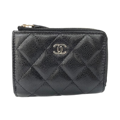 CHANEL シャネル 3つ折り財布 ジッピーウォレット キャビアスキン ブラック