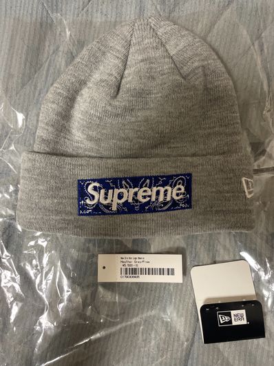 Supreme New Era® Box Logo Beanie "Grey"