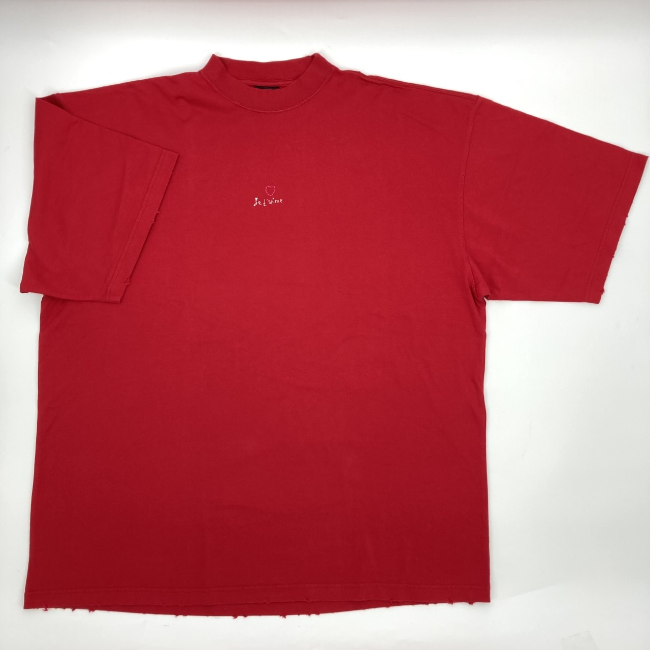 BALENCIAGA(バレンシアガ) Je T'aime ラージフィット ハートステッチ L 744439 半袖Tシャツ レッド