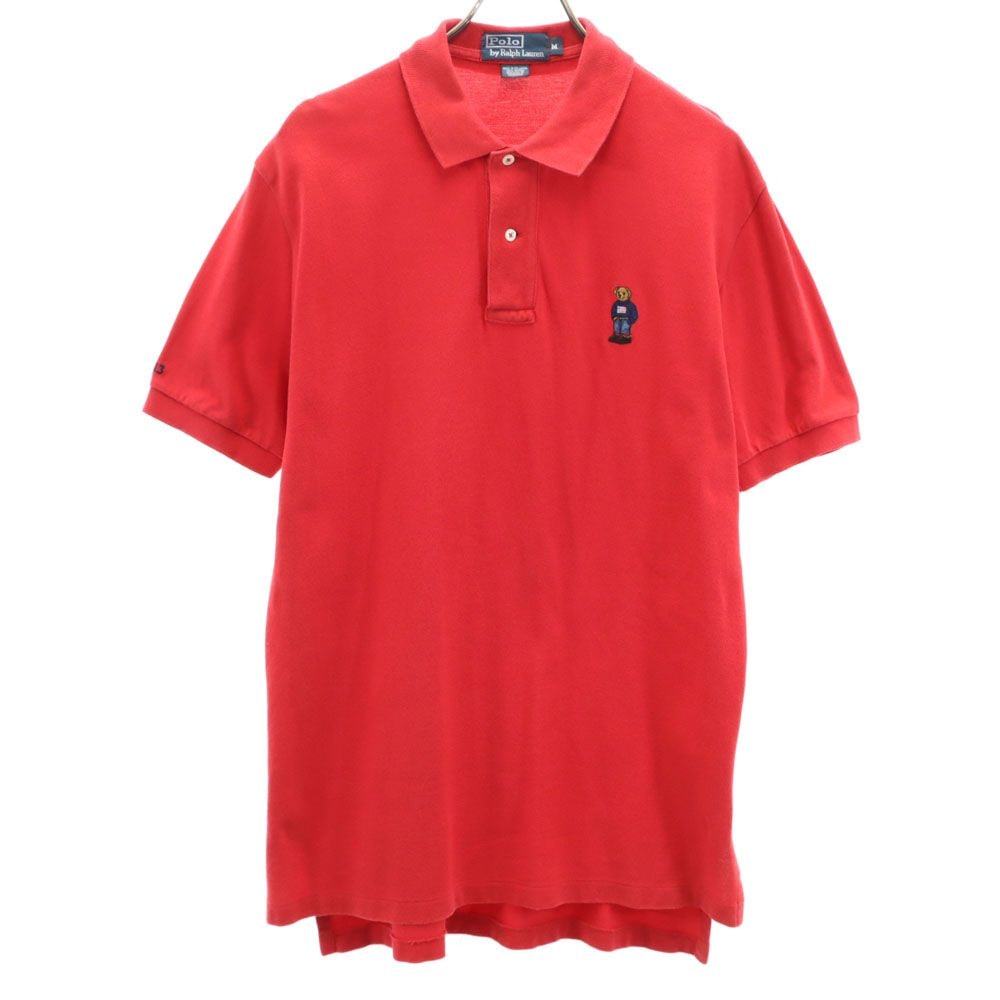 Polo by Ralph Lauren ポロバイラルフローレン ポロベア 半袖 ポロシャツ M レッド系 鹿の子