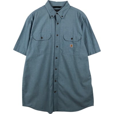 古着 カーハート Carhartt Loose Fit ボタンダウン 半袖 ワークシャツ メンズL相当/eaa650583