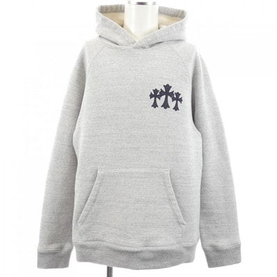 Chrome Hearts CH Logo Cemetery Cross Hoodie "Gray"