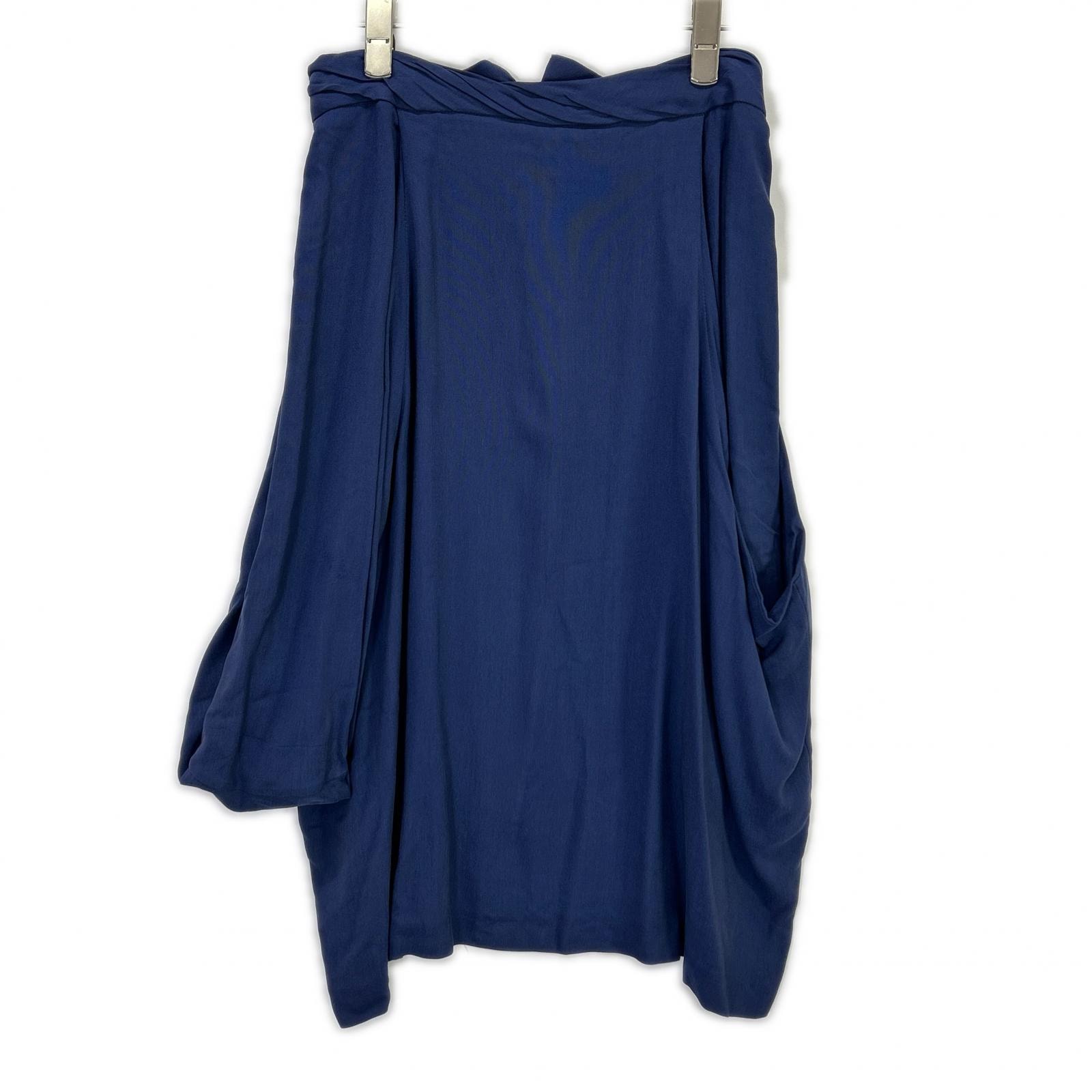 メゾンマルジェラ ここのえ期 ブルー ビスコース×シルク 変形スカート 38