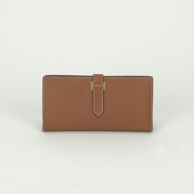 エルメス HERMES ベアンスフレ ベアン スフレ 財布 長財布 ロングウォレット エプソン ゴールド Gold ブラウン Brown 茶 ゴールド金具 ヴォーエプソン