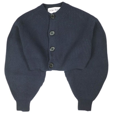 INSCRIRE アンスクリア 24AW Cropped cardigan ローゲージウールクロップドカーディガン I24AW-K11 Free NAVY ニット トップス g24132