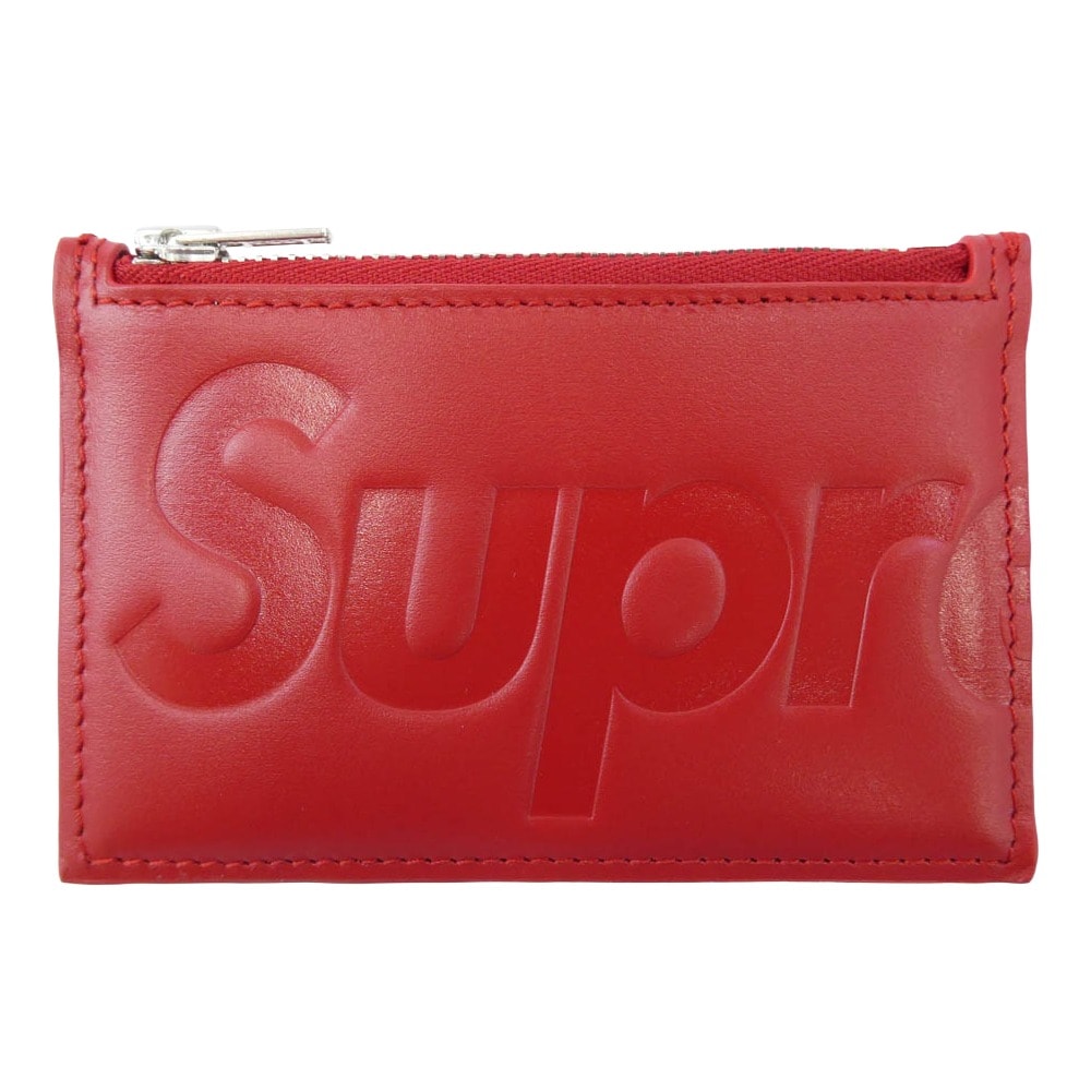 Supreme シュプリーム その他アクセサリー Leather Zip Card Holder レザー ジップ カード ホルダー ケース レッド系【極上美品】【中古】