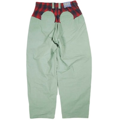 MAISON MARGIELA x PENDLETON メゾンマルジェラ ペンドルトン 23AW 別注 イタリア製 Yoke Trousers リメイク ヨークトラウザーズ S29KA0383 S78035 38 Olive イージー パンツ ボトムス