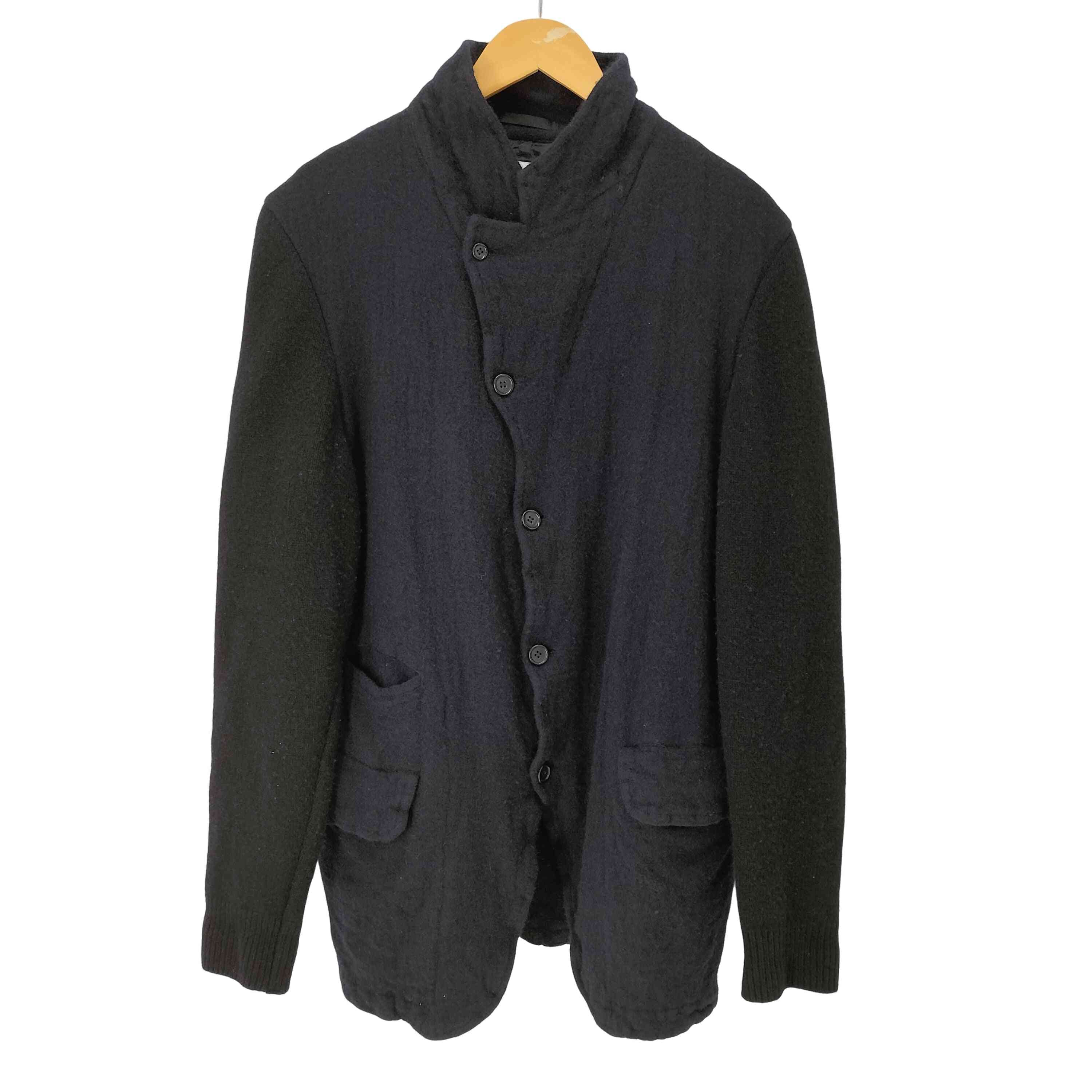 24AW wool nylon thin serge garment treated ウール縮絨 袖ニット 4B ジャケット【1142566375808】