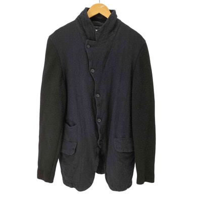 24AW wool nylon thin serge garment treated ウール縮絨 袖ニット 4B ジャケット【1142566375808】