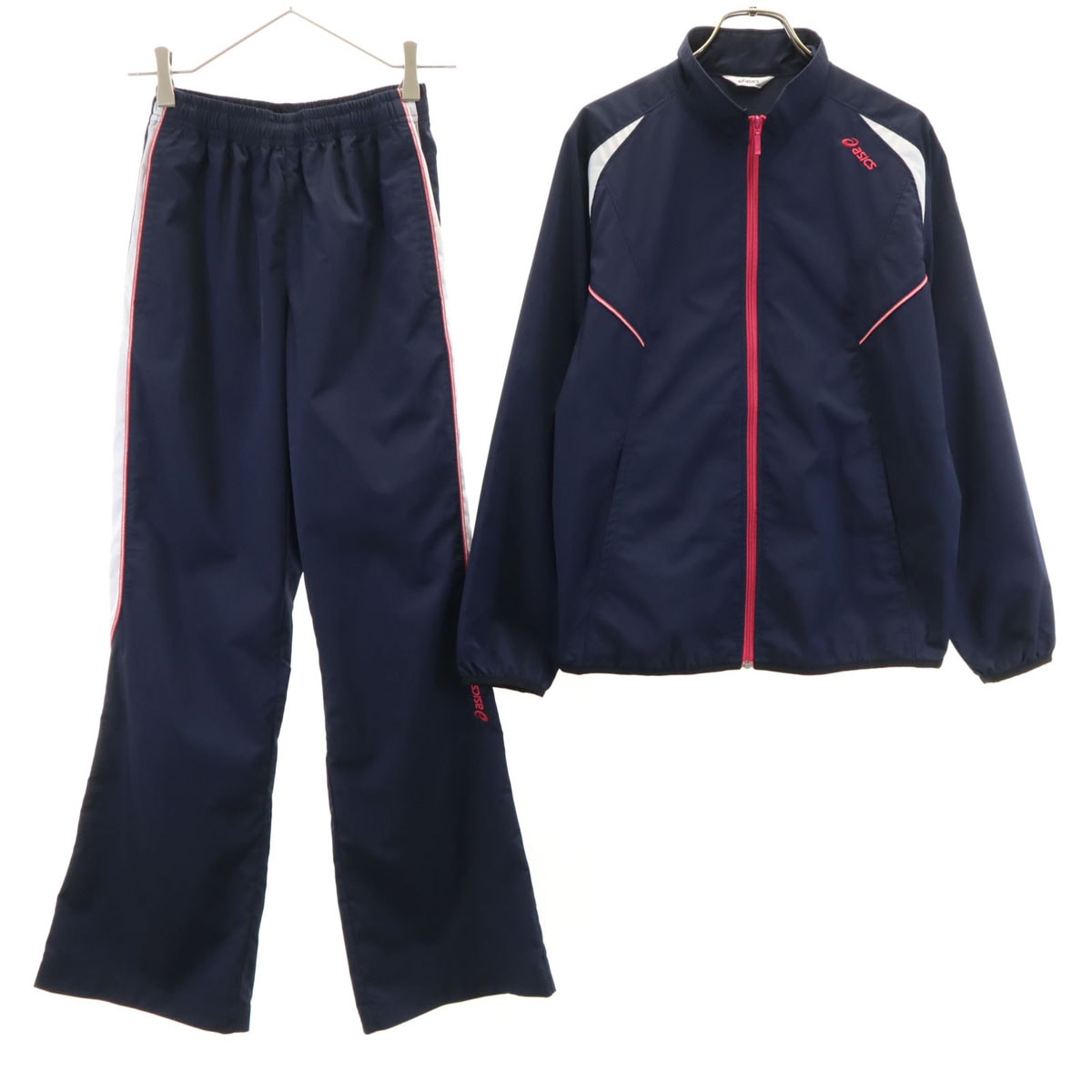 asics アシックス ウインドブレーカー 上下セットアップ M ネイビー