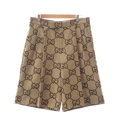 グッチ GUCCI ジャンボGG ハーフ 50 673181_ZAHT6_2580 パンツ コットン ポリエステル ベージュ メンズ【中古】【Aランク】