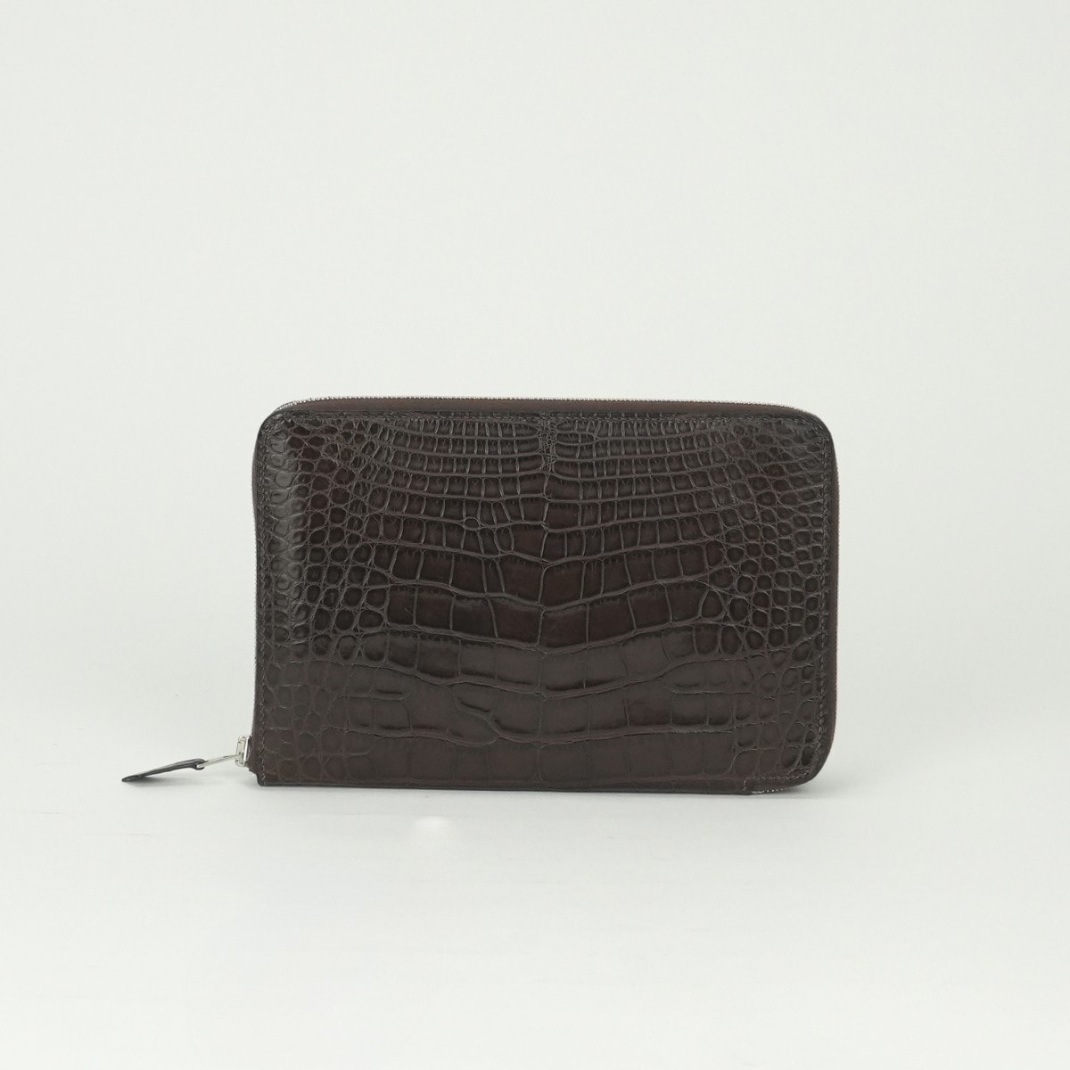 エルメス HERMES アザップコンバイン アザップ コンバイン 財布 長財布 ロングウォレット アリゲーター ハバナ Havane ブラウン Brown 茶 シルバー金具 オーガナイザー