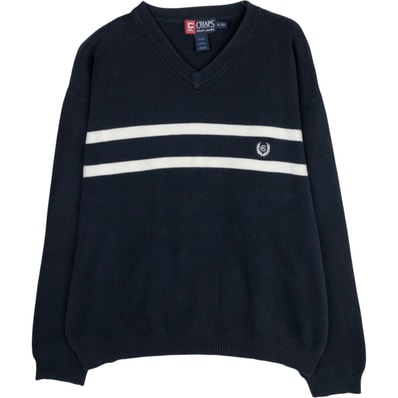 古着 ラルフローレン Ralph Lauren CHAPS チャップス Vネック コットンニットセーター メンズXL相当/eaa618681