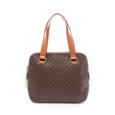 セリーヌ CELINE マカダム ハンドバッグ バッグ PVCコーティングキャンバス レザー レディース ブラウン系 【中古】