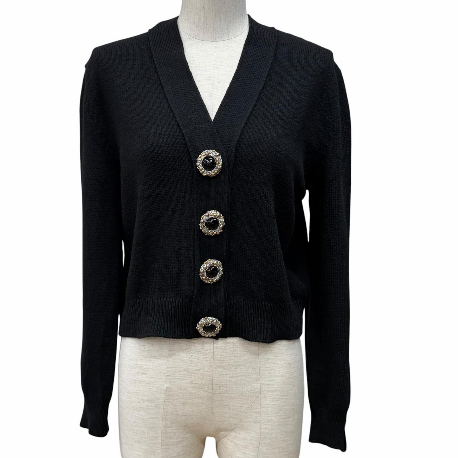 極美品 ルイヴィトン カーディガン ブラック レディース M