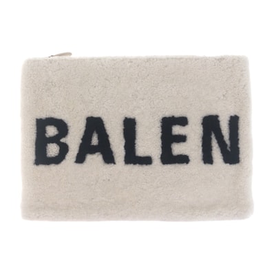 美品 BALENCIAGA バレンシアガ シアリングロゴ ホワイト シルバー金具 ムートン クラッチバッグ 男女兼用 503958 【中古】