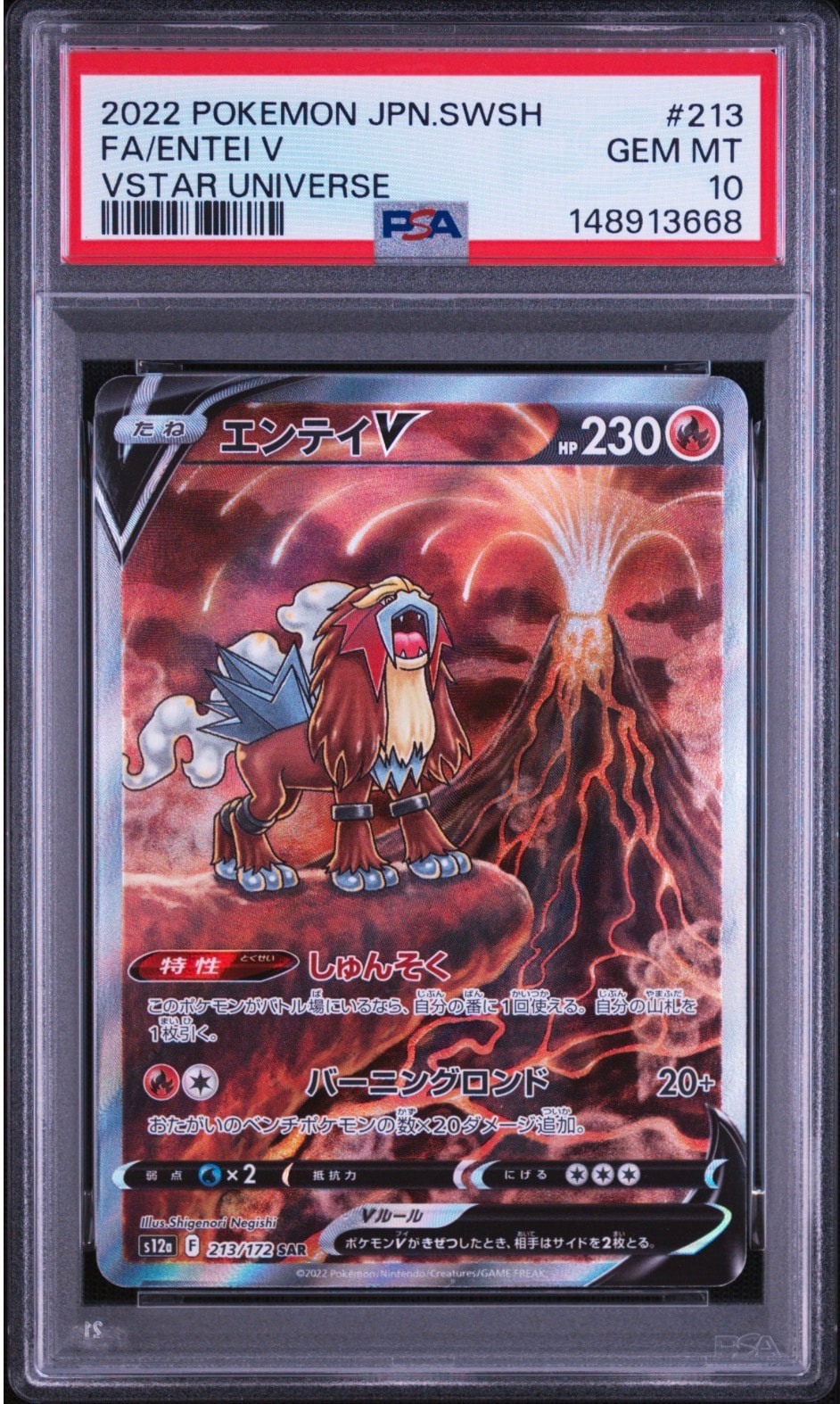 PSA9】エンテイV SAR[s12a 213/172](ハイクラスパック「VSTAR
