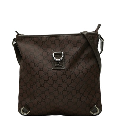 グッチ GGナイロン アビー 斜め掛け ショルダーバッグ 268642 ブラウン ナイロン レザー レディース GUCCI 【中古】