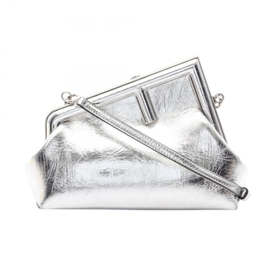 フェンディ FENDI ファースト スモール ショルダーバッグ バッグ レザー レディース シルバー系 8BP129 【中古】