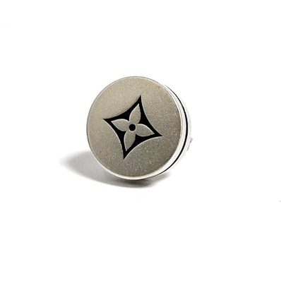 【片耳1個のみ】ルイヴィトン メンズ スタッド ピアス LV テーラー シルバー