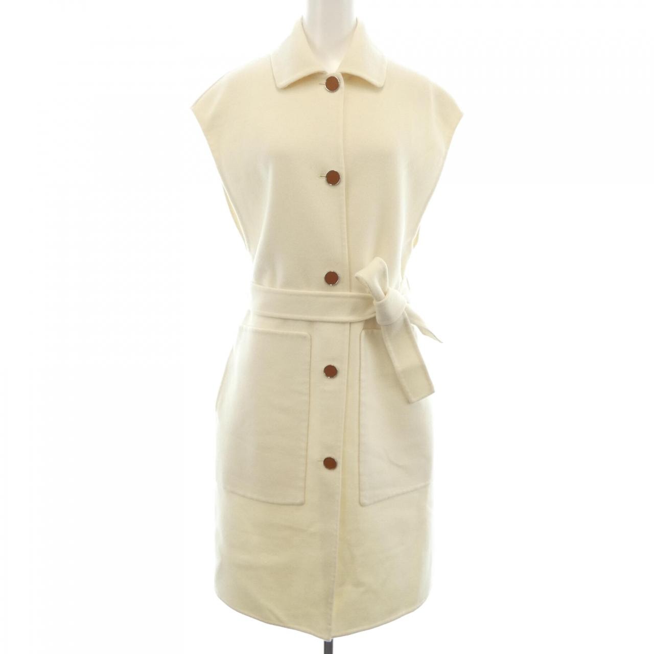 エルメス HERMES クルードセル ラムスキンボタン ダブルフェイス 4E0101DA ロングベスト