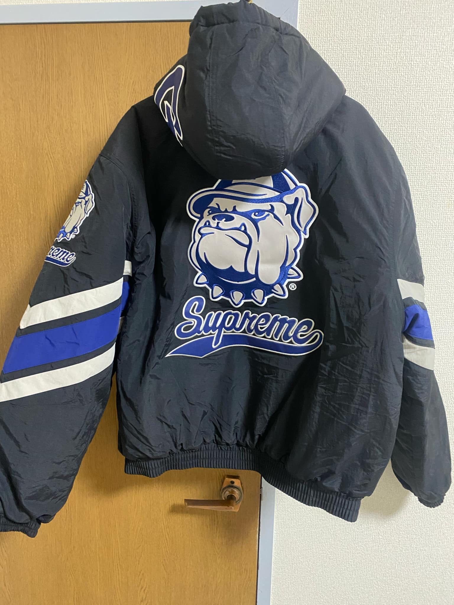 Supreme x Mitchell & Ness NCAA Hooded Stadium Jacket "Black"