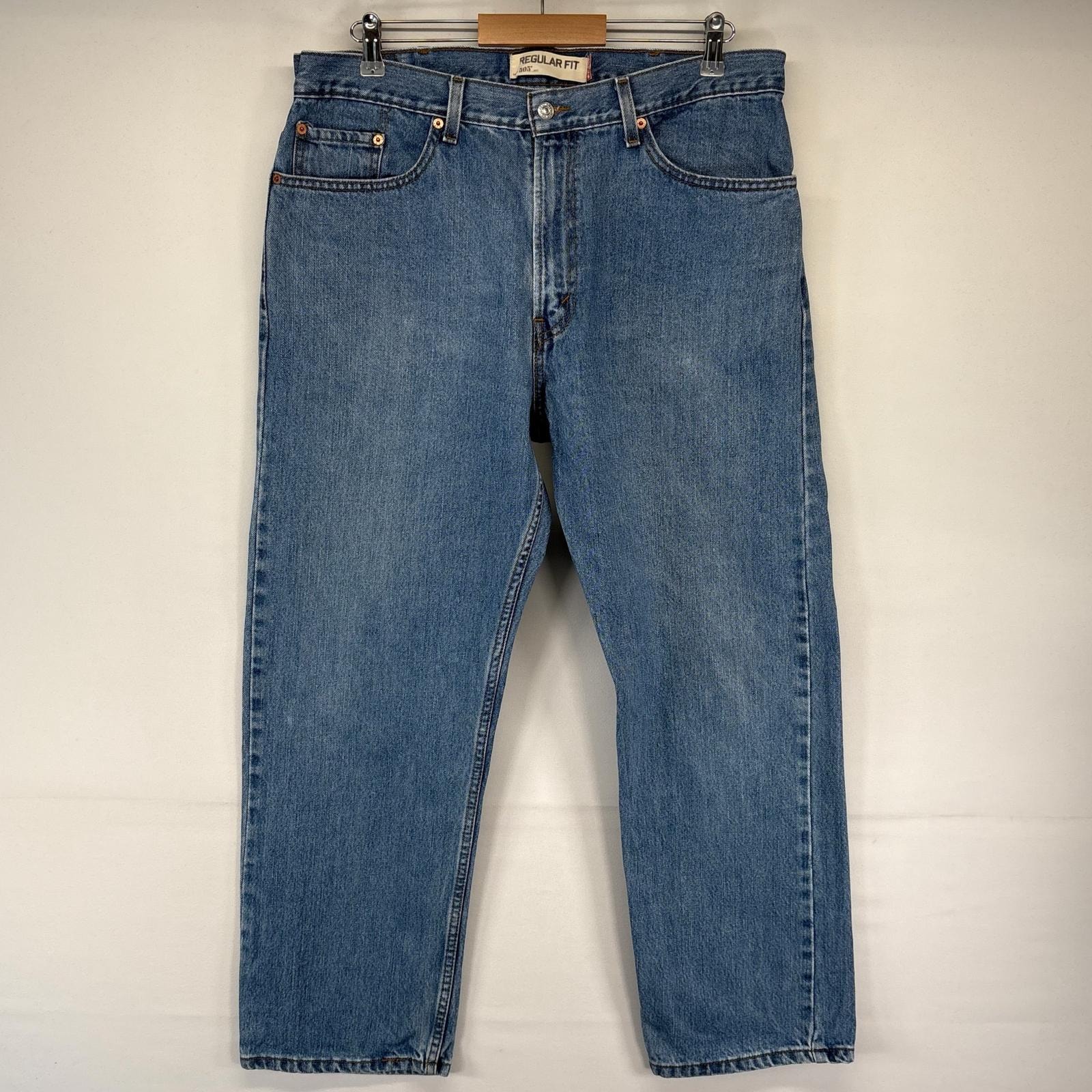 古着 リーバイス Levi's デニム パンツ 505 ジッパーフライ ジーパン 5ポケット テーパード W38xL30  ブルー系 メンズ