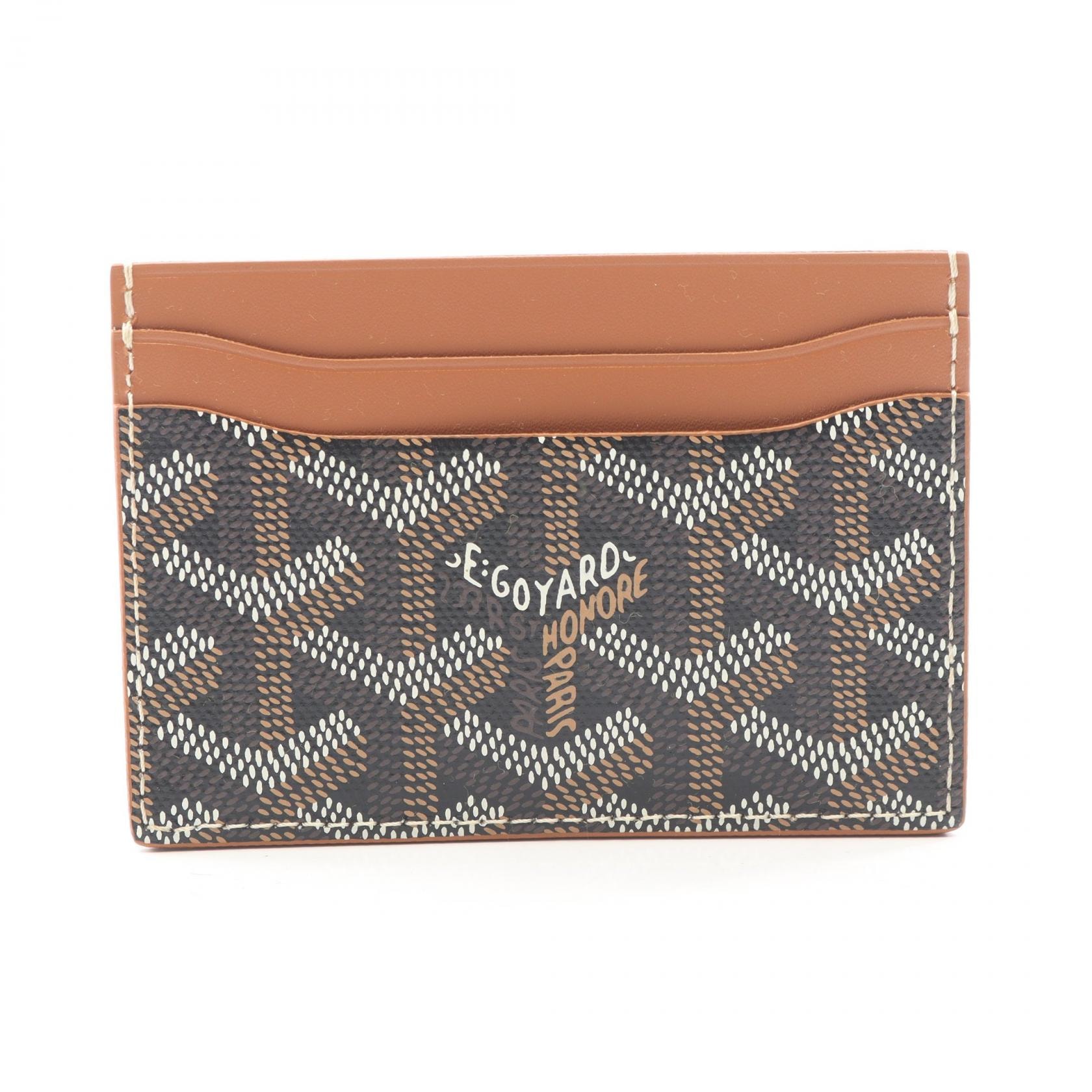 ゴヤール GOYARD サン シュルピス カードケース アクセサリー PVCコーティングキャンバス レザー レディース ブラック系 / ブラウン系 STSULPPMLTY01CL03X 【中古】