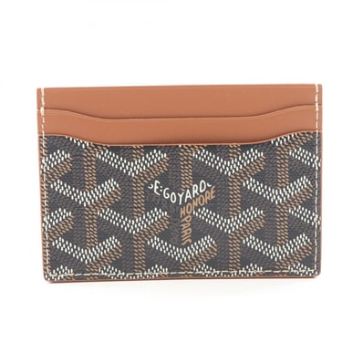 ゴヤール GOYARD サン シュルピス カードケース アクセサリー PVCコーティングキャンバス レザー レディース ブラック系 / ブラウン系 STSULPPMLTY01CL03X 【中古】