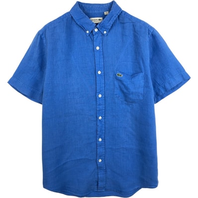 古着 ラコステ LACOSTE REGULAR FIT 半袖 ボタンダウンシャツ メンズL相当/eaa674308