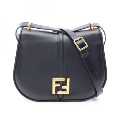 フェンディ FENDI カモン ミディアム ショルダーバッグ バッグ レザー レディース ブラック系 8BT366 【中古】