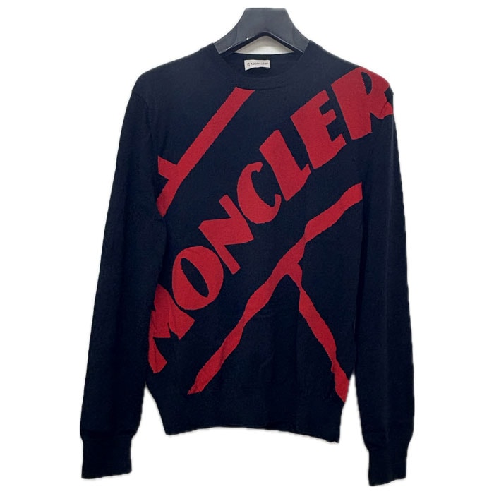 MONCLER モンクレール GIROCOLLO セーター ネイビー レッド F10919C70300 L メンズ【中古】