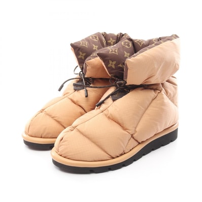 ルイ・ヴィトン LOUIS VUITTON ピローライン アンクルブーツ モノグラム ブーツ 靴 ナイロン PVCコーティングキャンバス ベージュ レディース ベージュ系 / ブラウン系 【中古】