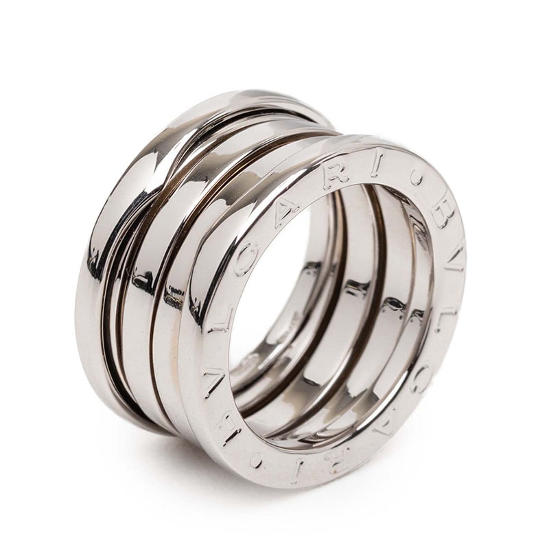ブルガリ ビーゼロワン リング 指輪 #47 K18WG ホワイトゴールド 750 レディース BVLGARI 【中古】