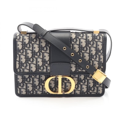 ディオール Dior 30 MONTAIGNE モンテーニュ オブリーク ジャカード ショルダーバッグ バッグ キャンバス レザー レディース ベージュ系 / ネイビー系 M9234UTZQ-M928 【中古】