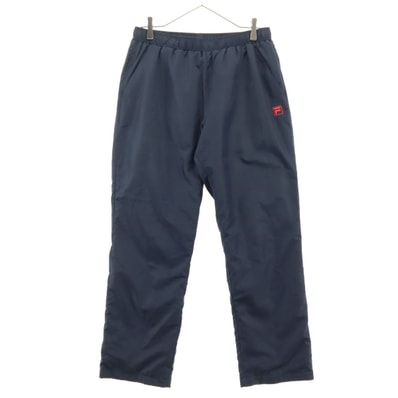 美品 FILA フィラ ワンポイントロゴ ウインドパンツ L-70 ブラック