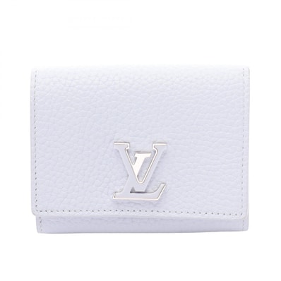 ルイ・ヴィトン LOUIS VUITTON ポルトフォイユ カプシーヌ タイニー 二つ折り財布 財布 レザー レディース ブルー系 【中古】