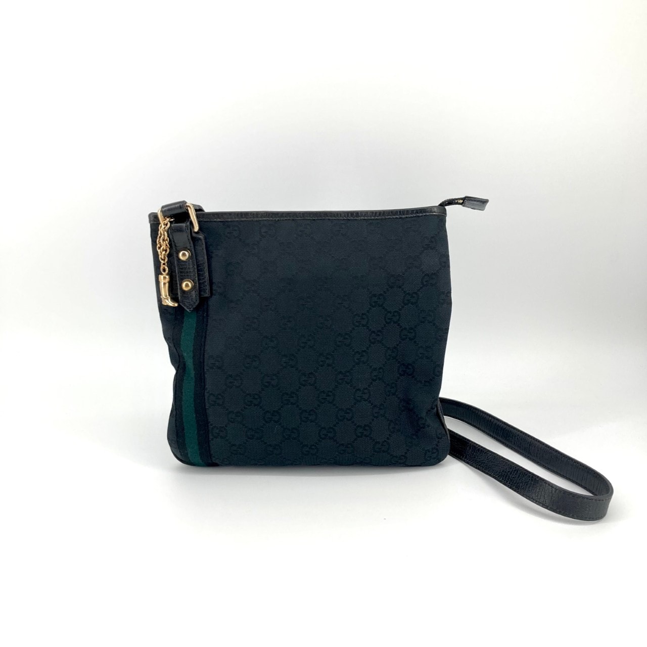 GUCCI(グッチ) シェリーライン GGキャンバス 144388 ショルダーバッグ ブラック