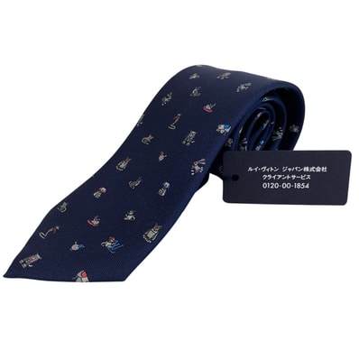 ルイヴィトン LOUIS VUITTON ネクタイ アニマル クラヴァット6.5M 通勤 ビジネス フォーマル M71024 ネイビー