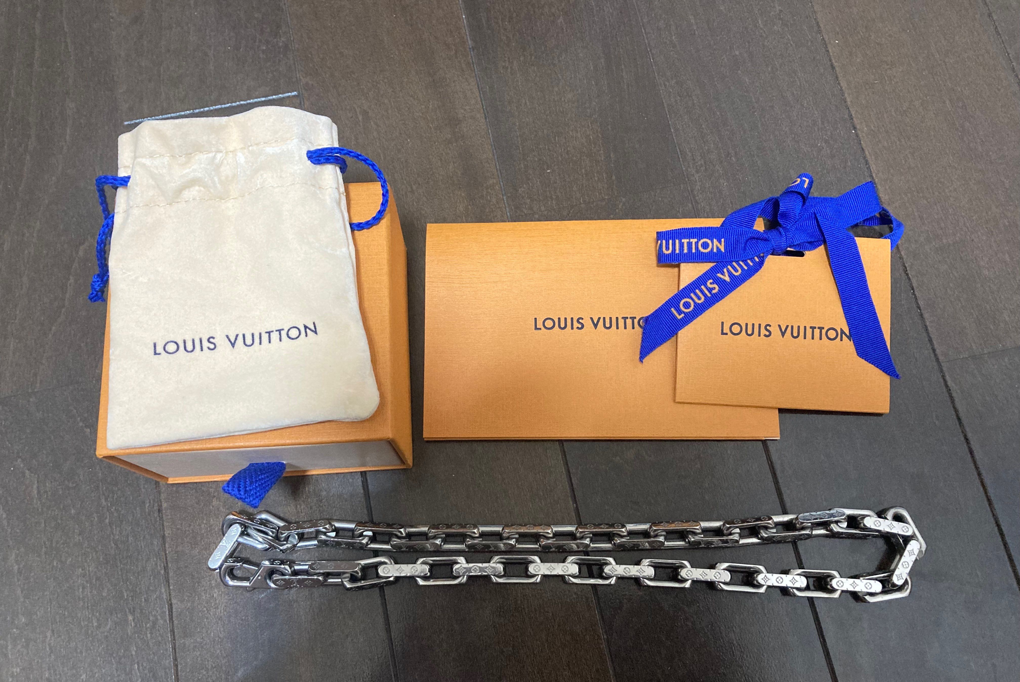 Louis Vuitton Monogram Chain Necklace "Silver"