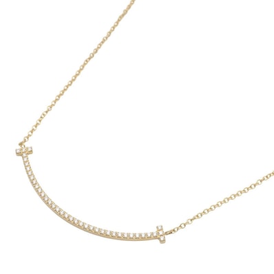ティファニー TIFFANY&CO Tスマイル スモール ダイヤ ネックレス ネックレス ジュエリー K18(イエローゴールド) ダイヤモンド レディース クリア系 / ゴールド系 【中古】