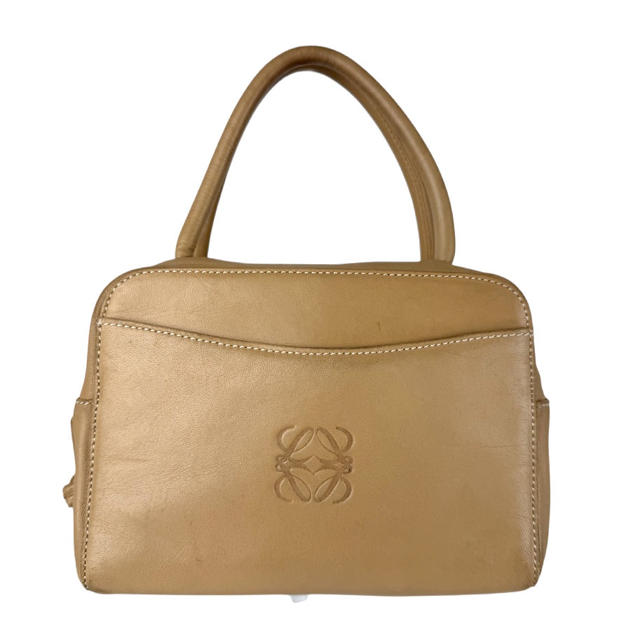 やや傷や汚れあり】ロエベ LOEWE ハンドバッグ レザー ベージュ
