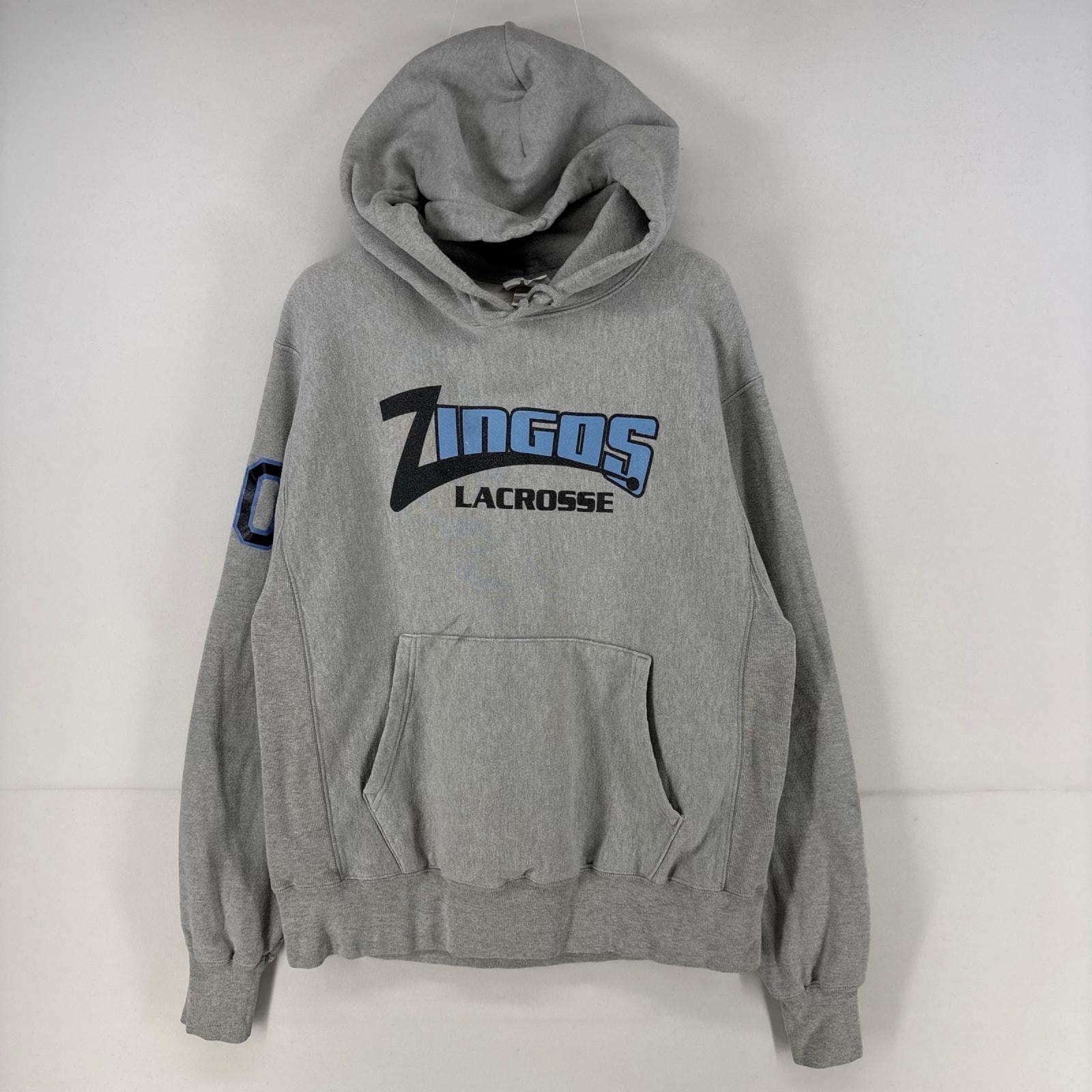 古着 チャンピオン Champion パーカー プルオーバー プリント リバースウィーブ スウェット M  グレー 無地 メンズ