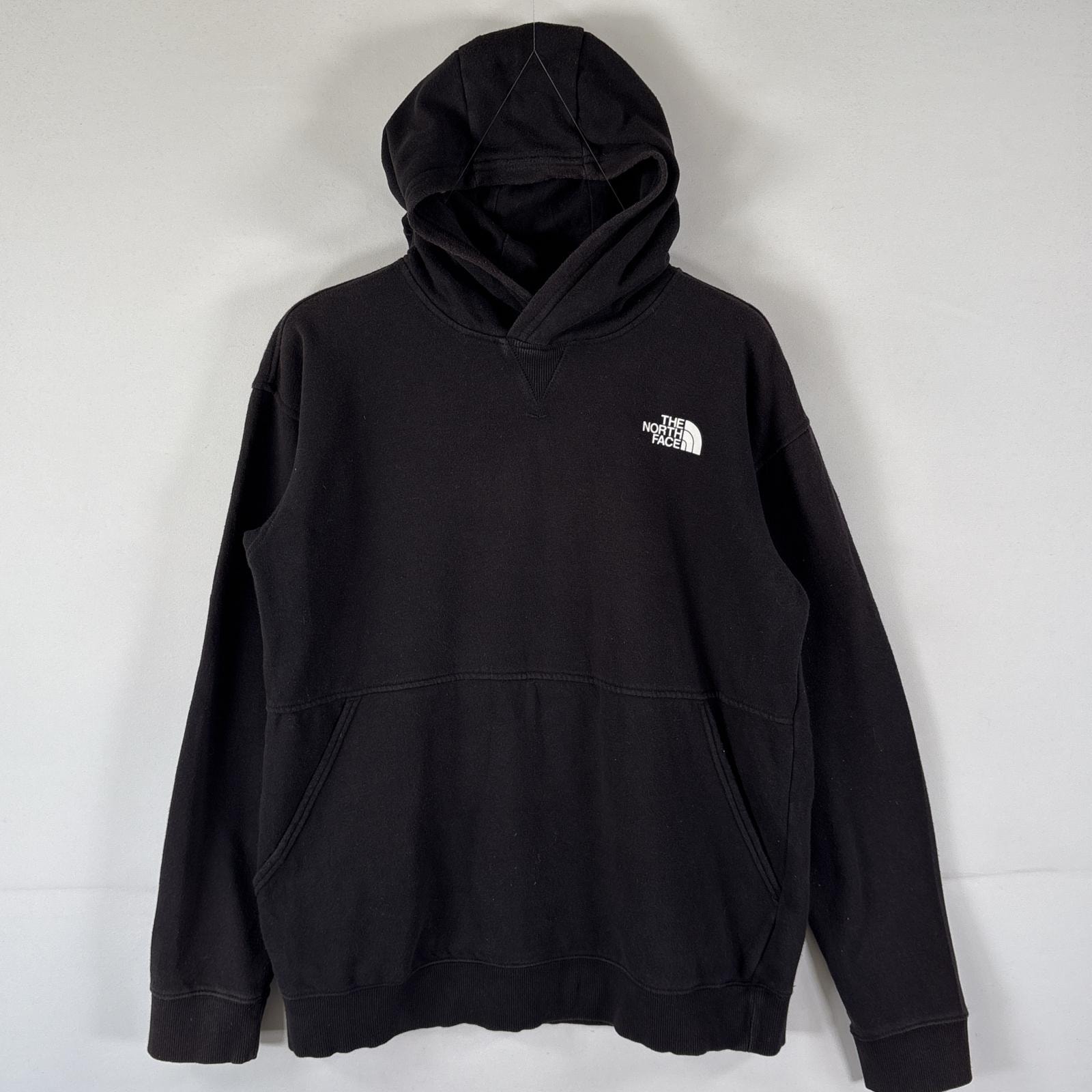 古着 ザ・ノースフェイス THE NORTH FACE パーカー スウェット カモフラ柄 ロゴプリント アウトドア XL ブラック ボーイズ