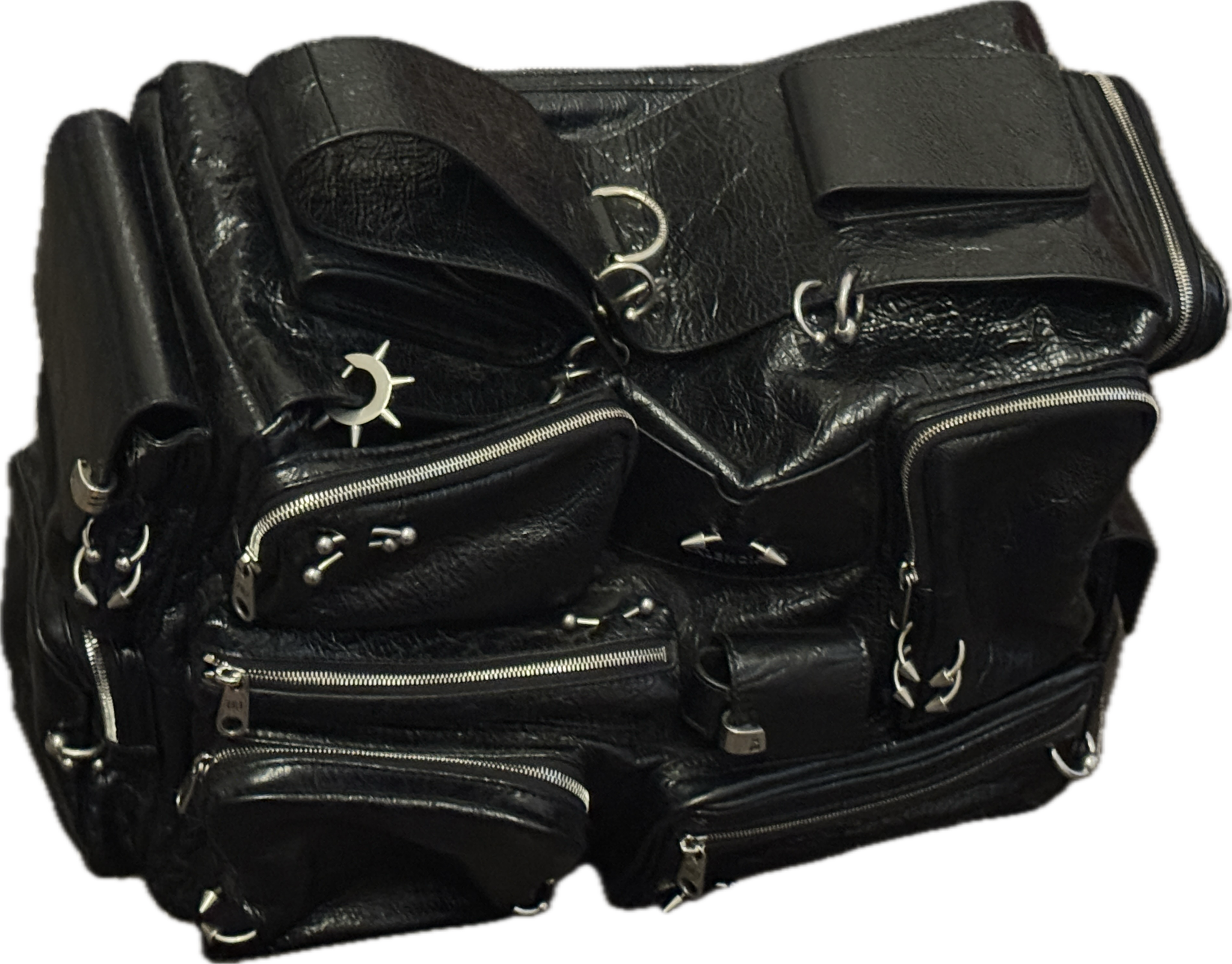 BALENCIAGA Superbusy Large Sling Bag with Piercings "Black"
