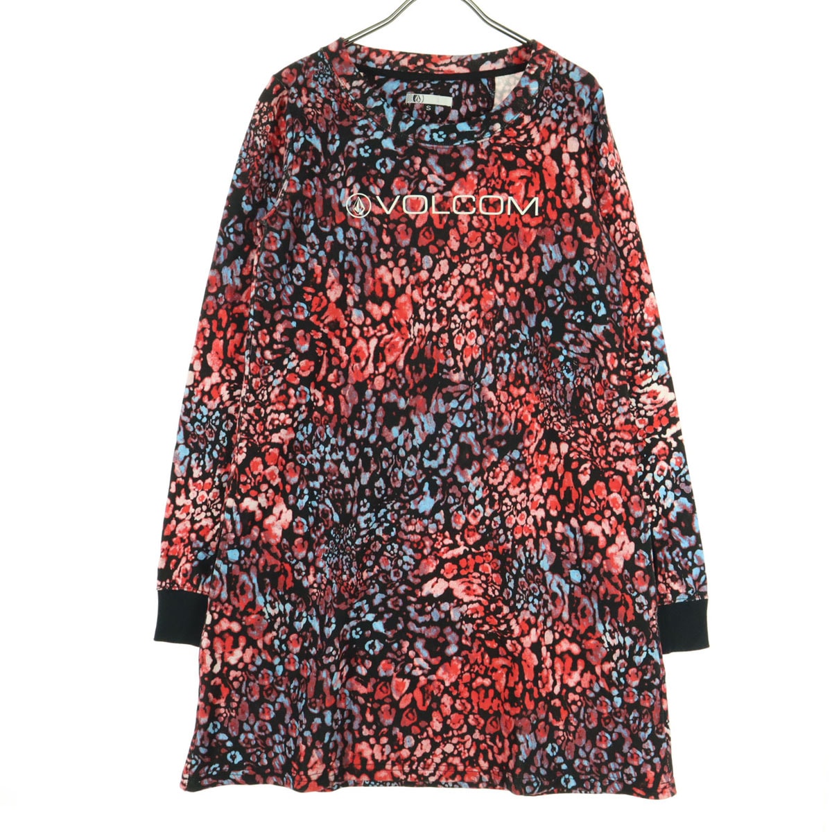 VOLCOM ボルコム 総柄 長袖 チュニック S レッド系